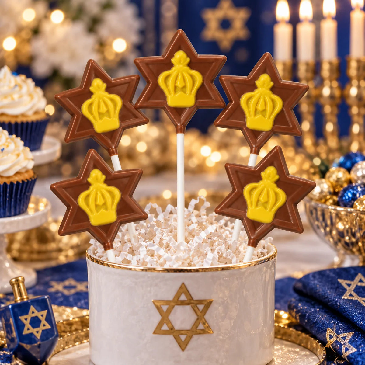 Star with Crown Pollylop® — Chocolate Lollipop
