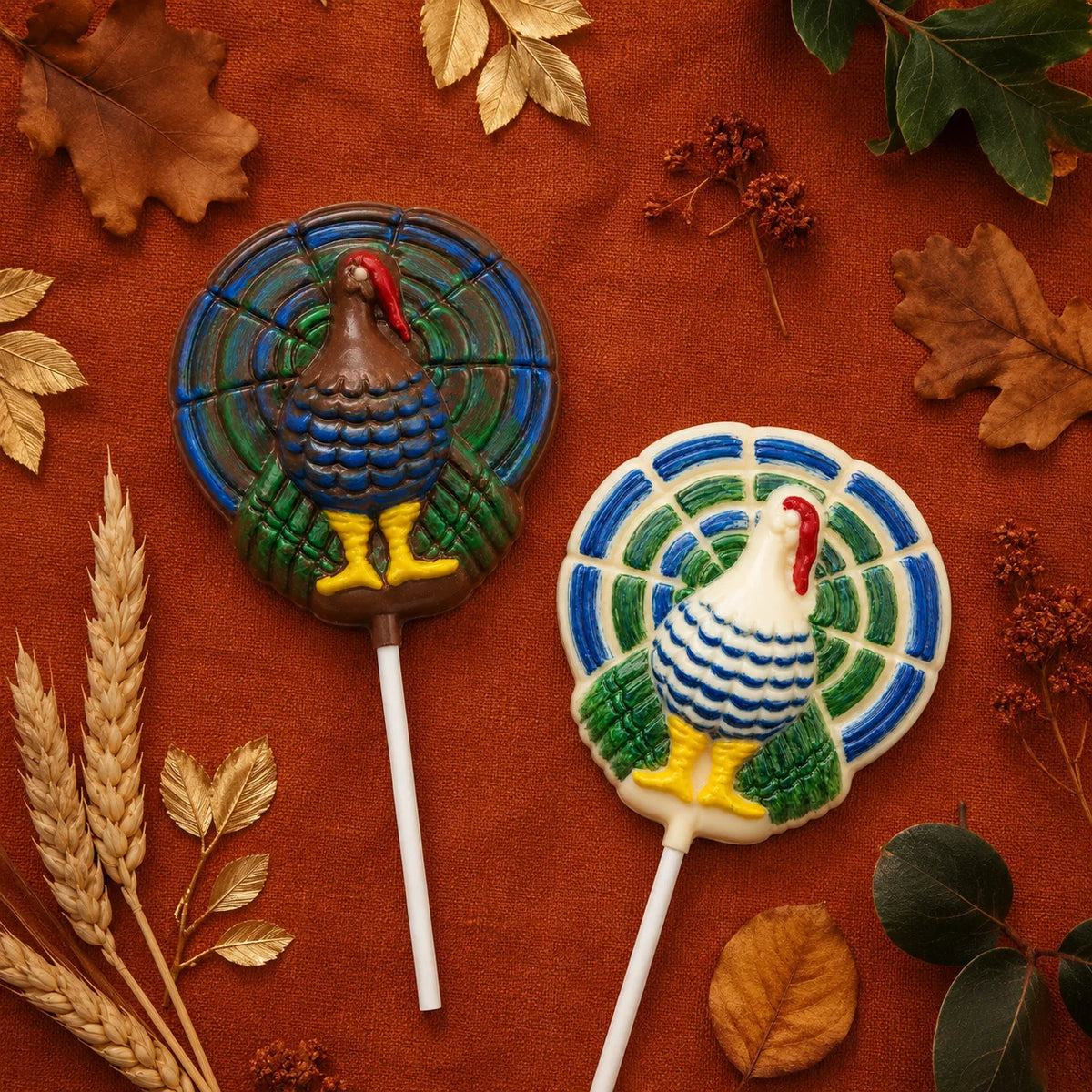 Turkey with Tail Pollylop® — Chocolate Lollipop