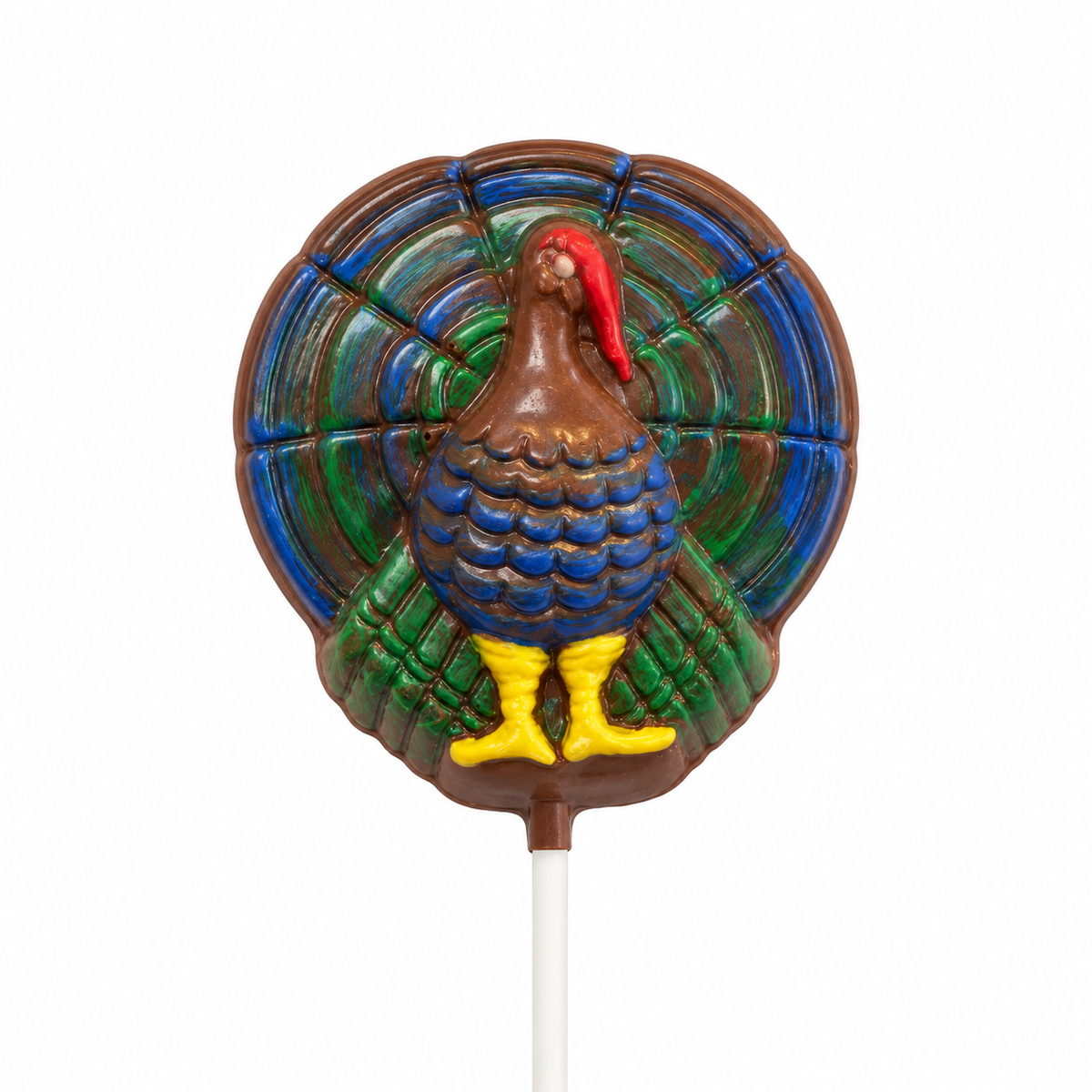 Turkey with Tail Pollylop® — Chocolate Lollipop