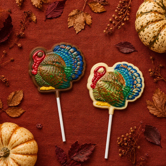 Turkey Round Pollylop® — Chocolate Lollipop