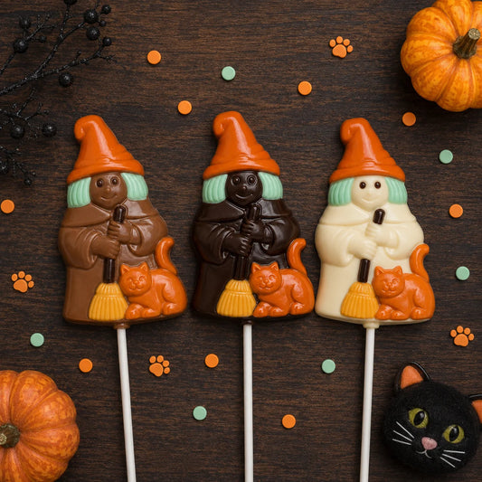 Witch with Cat Pollylop® — Chocolate Lollipop