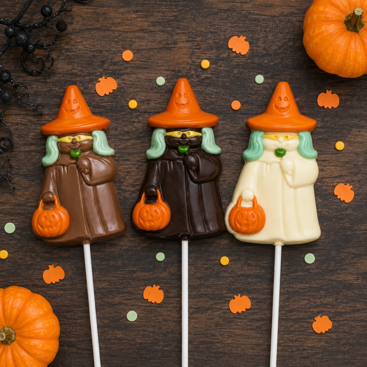 Witch with Pumpkin Pollylop® — Chocolate Lollipop