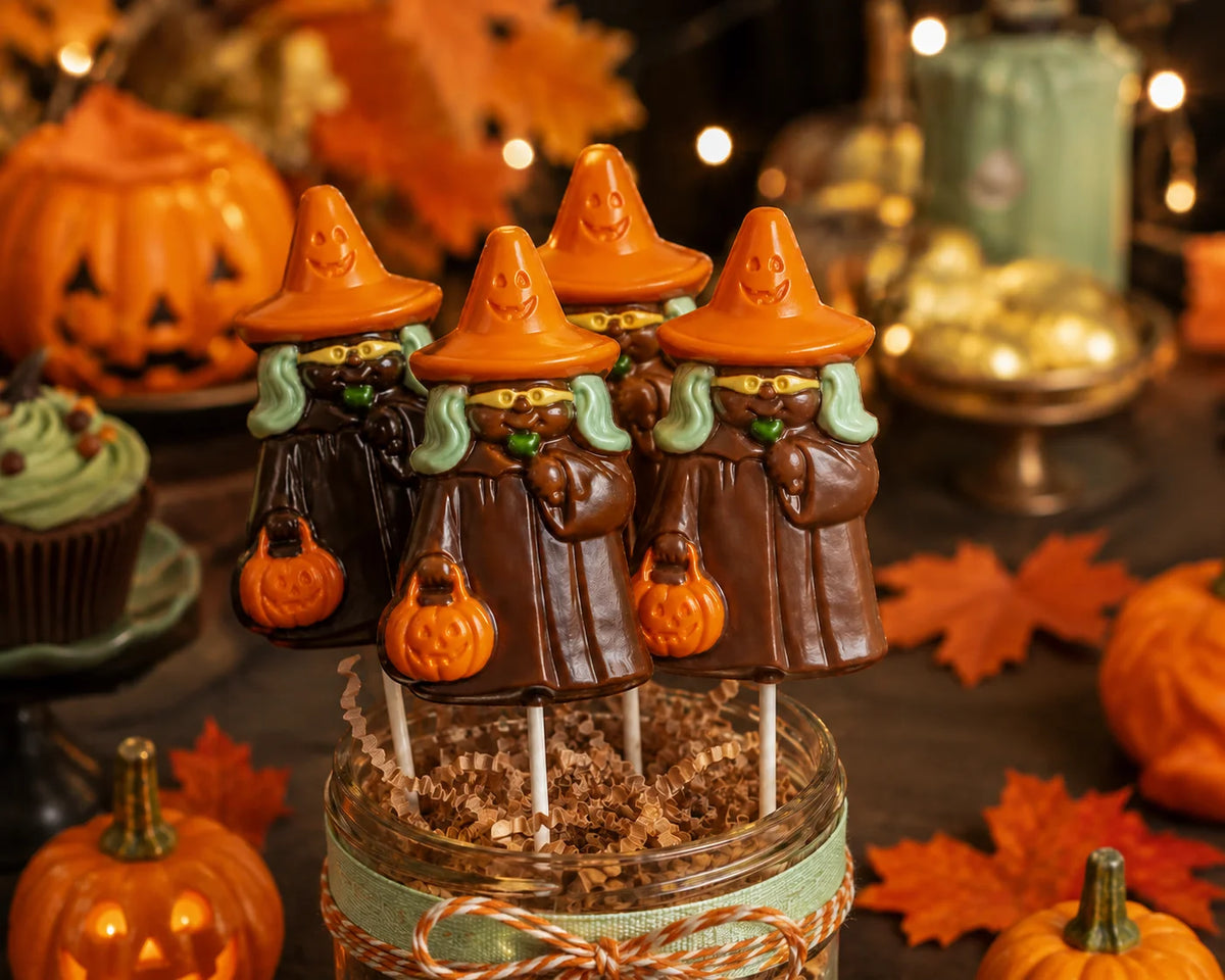 Witch with Pumpkin Pollylop® — Chocolate Lollipop