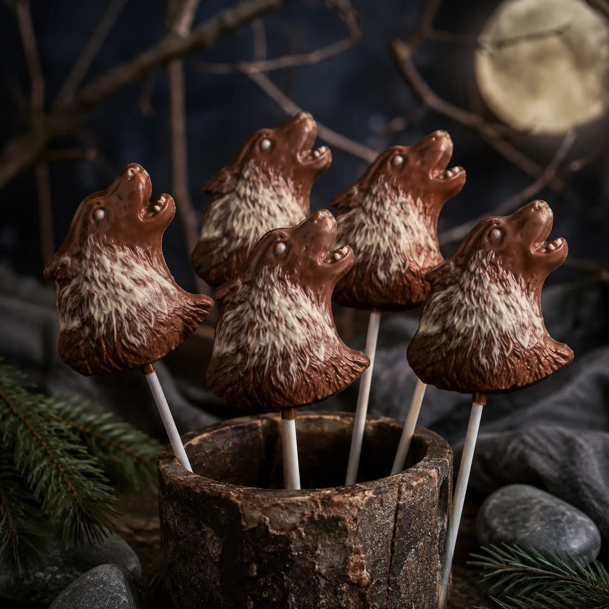 Chocolate Lollipops - Pollylops® - Wolf Head